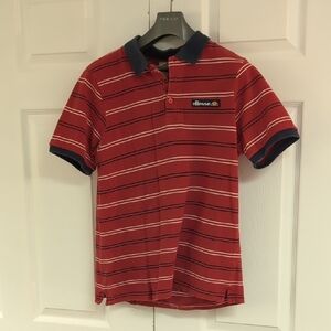 Ellesse Red Striped Polo Shirt